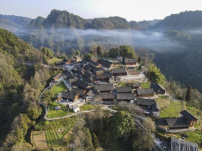 航拍湖南湘西十八洞村高清图片