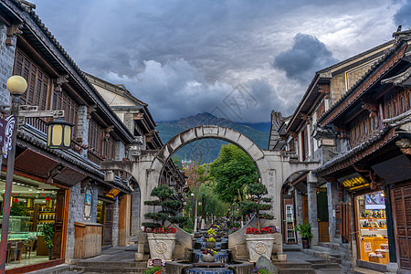 中式商业街云南大理古城洋人街背景