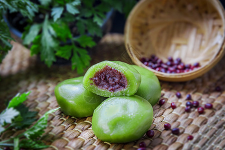 节日美食青团背景图片