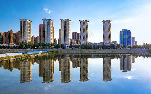 城市楼群呼和浩特现代地标楼群背景