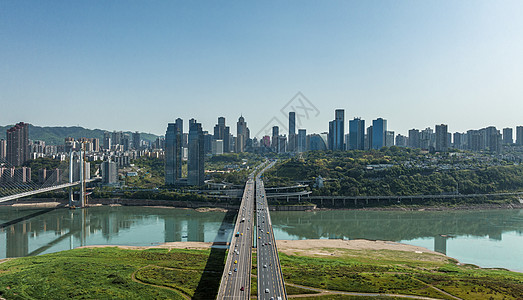 重庆城市桥梁商圈航拍摄影图图片