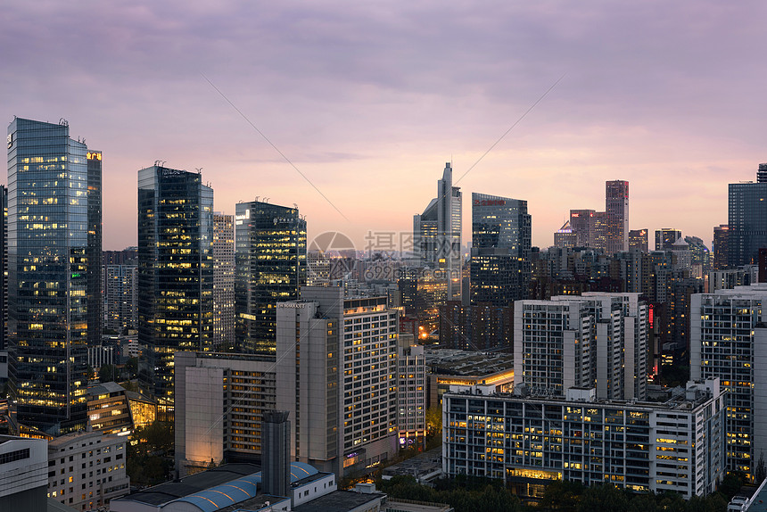 北京国贸傍晚风景城市风光图片