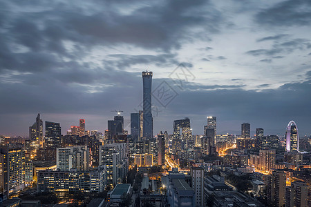 北京CBD风景城市风光夜景高清图片素材
