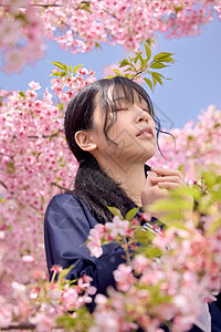 日系美女樱花写真图片