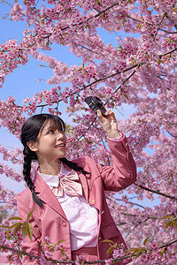 美女大学生樱花写真图片