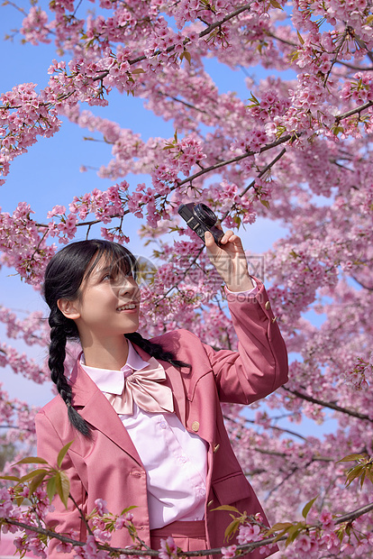 美女大学生樱花写真图片