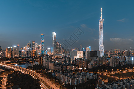 广州城市夜景灯光车轨背景图片