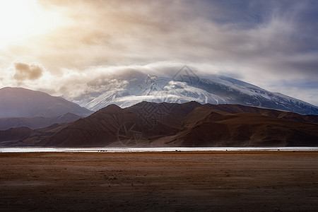 慕士塔格峰雪山背景图片