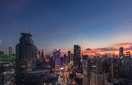 广州城市晚霞建筑风光夜景黄昏高清图片素材