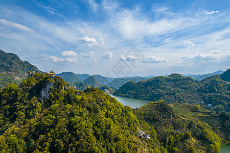 航拍宜昌武落钟离山屹立山峰5A景区背景图片