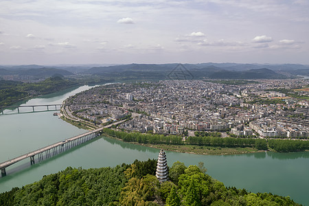 四川阆中航拍四川南充阆中古城全景背景