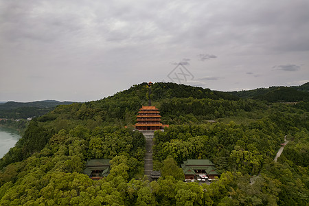 航拍四川南充阆中古城滕王阁全景图片素材