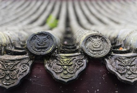 屋脊寺庙建筑屋顶瓦当背景