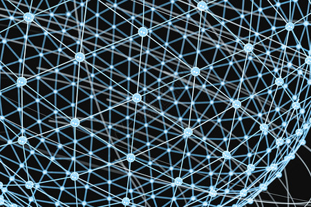 三维渲染球体线条与结点图片