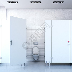公共厕所隔间3d渲染图片