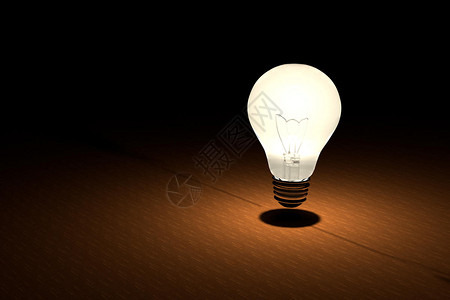 突然亮起来灯泡背景