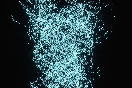 旋涡状旋转的发光粒子三维渲染图片