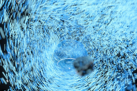 旋涡状旋转的发光粒子三维渲染图片