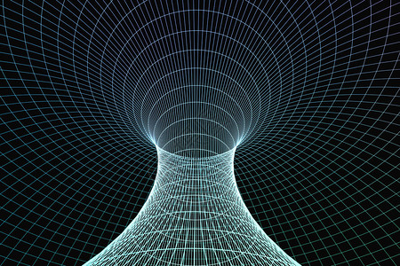 三维渲染网状曲线空间洞图片素材