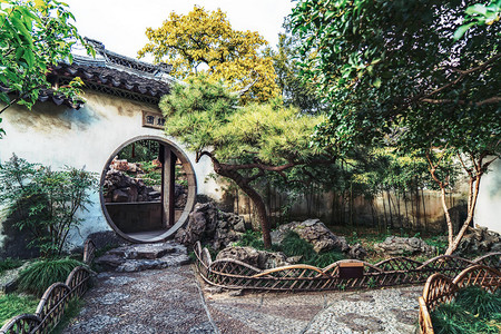 苏州园林网师园苏州园林庭院景观背景