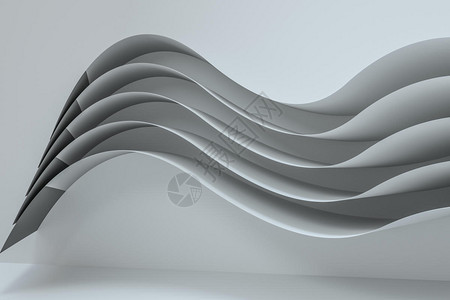 三维渲染纸张曲面线条背景图片