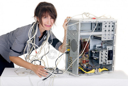 女人计算机恐慌图片