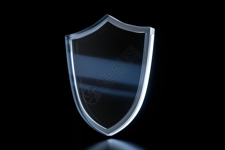 三维渲染护盾与科技感背景图片素材
