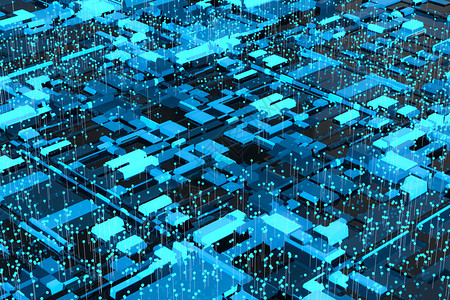 电脑桌面壁纸模块分类电路板发光模块科幻背景三维渲染背景