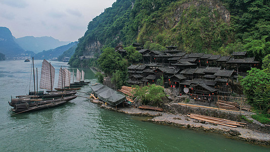 湖北宜昌5A级景区三峡人家风光背景图片