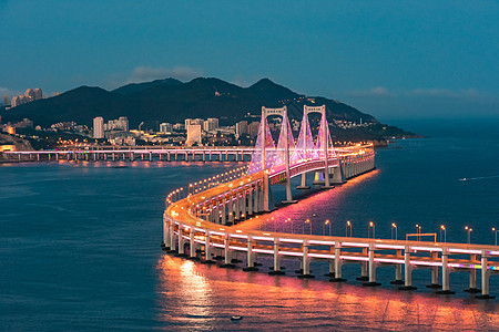 大连城市风光桥梁夜景图片