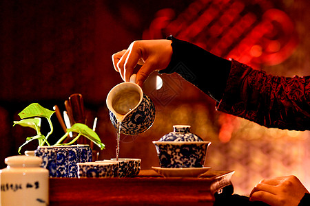四川盖碗茶艺图片