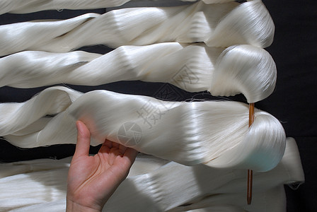 桑蚕丝所织造的丝绸图片