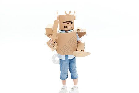 创意儿童机器人形象背景图片