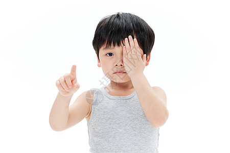 儿童手指小男孩视力检测背景