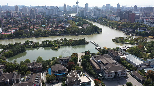 江苏南通濠河5a景区航拍风光图片