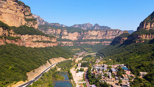 5A景区航拍太行山大峡谷风景图片