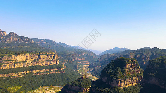 5A景区航拍太行山大峡谷风景背景