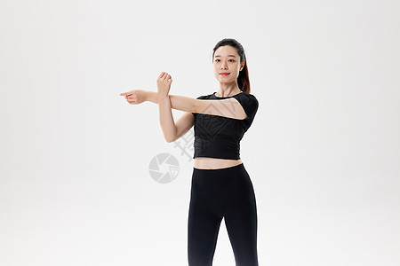 健康女性瑜伽锻炼拉伸运动图片