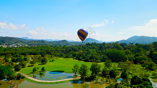 西双版纳植物园中国科学院西双版纳热带植物园中的热气球5A景点背景
