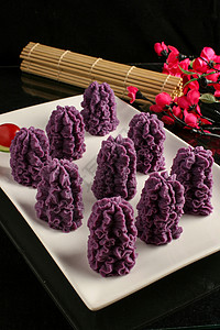 甜品紫薯球营养紫薯泥高清图片