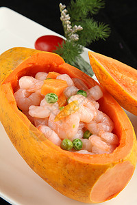 美食木瓜虾仁图片