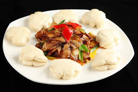 中式美食回锅肉夹饼图片