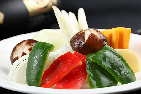 素食美食日式烧烤蔬菜拼盘背景