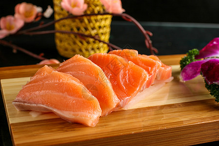 寿司料理新鲜三文鱼背景