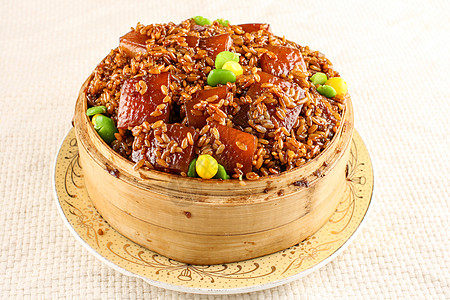 手捧菜糯米红烧肉背景