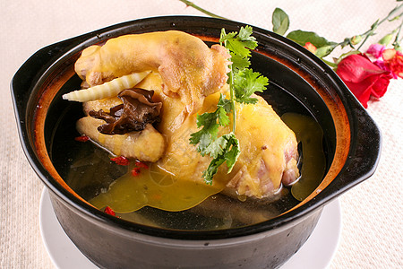 松茸炖土鸡汤土鸡汤背景