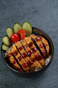 日本饭猪排饭背景