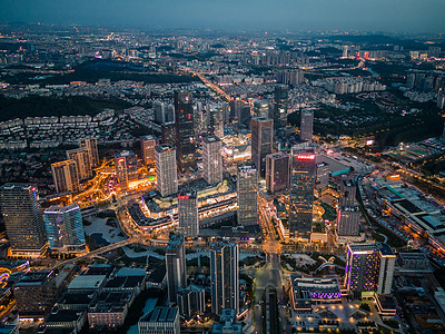 广州W酒店广州番禺CBD夜景航拍背景