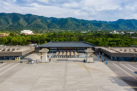 西安兵马俑景区航拍图片