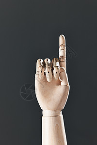木头手掌模型手指上方图片